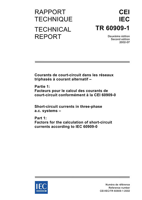 Cover IEC TR 60909-1:2002